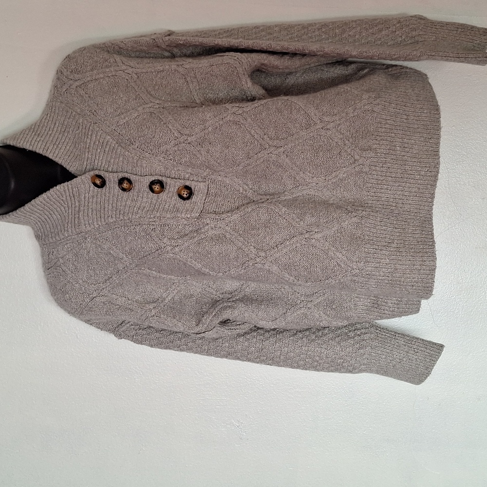 Universal Thread Button-Up Cowl Neck Sweater - Be… - image 1